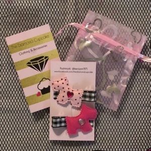 💖 5/$25 | Pink & Black Scotty Dog Barrettes